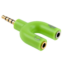 Wewoo Dédoubleur Adaptateur Jack vert 3.5mm Stéréo Mâle à 3.5mm Casque & Mic Femelle Splitter