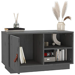 Acheter vidaXL Meuble TV Gris 70x34x40 cm Bois de pin massif