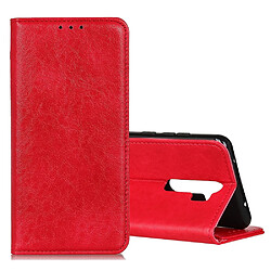 Wewoo Housse Coque Pour OPPO A9 2020 Étui en cuir magnétique avec texture de Crazy Horse rétro horizontale support et fentes cartes Rouge