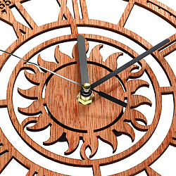 Avis Horloge murale en bois en forme de soleil de 23 cm avec horloge à piles