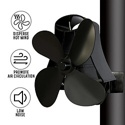 Acheter Wewoo YL-105 Ventilateur de poêle de cheminée à chaleur en aluminium à 4 lames argent