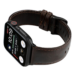 Avis Wewoo Pour Apple Watch Series 5 & 4 40mm / 3 & 2 & 1 38mm Oil Wax Crazy Horse Texture Bracelet en cuir véritable café