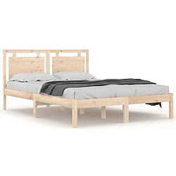 Maison Chic Lit adulte - Lit simple Cadre de lit,Structure du lit Contemporain bois massif 150x200 cm très grand -MN44352