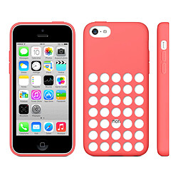 COQUEDISCOUNT Coque silicone rouge perforée pour iPhone 5C