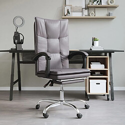 Maison Chic Fauteuil inclinable de bureau,Fauteuil luxe de relaxation Gris Similicuir -MN74893