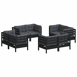 Avis Maison Chic Salon de jardin 8 pcs + coussins - Mobilier/Meubles de jardin - Table et chaises d'extérieur anthracite Bois de pin -MN62312