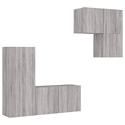 vidaXL Unités murales TV 4 pcs sonoma gris bois d'ingénierie