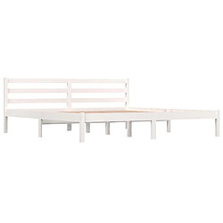 Maison Chic Lit adulte - Lit simple Cadre de lit,Structure du lit Contemporain Bois de pin massif 180x200 cm Blanc Super King -MN62509