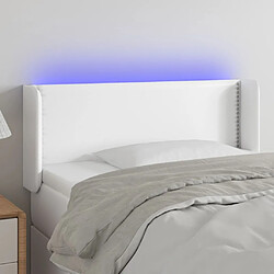 Maison Chic Tête de lit moderne à LED lumineuse pour chambre - Décoration de lit Blanc 93x16x78/88 cm Similicuir -MN52161