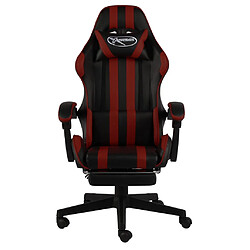 vidaXL Fauteuil de jeux vidéo et repose-pied Noir/bordeaux Similicuir