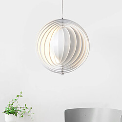 Universal Lustre tournant lunaire de 25 cm, 220V LED air chaud chambre salle à manger lampe en fer, lustre de bague d'apprentissage, blanc