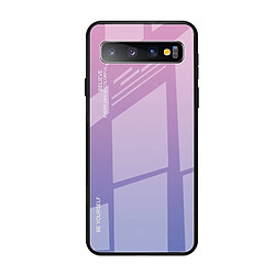 Wewoo Coque Pour Galaxy S10 5G Gradient Color Glass Case Light Purple