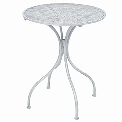 Avis Maison Chic Table de bistro et chaises d'extérieur 3 pcs,Ensemble de bistro de jardin pour relax Acier Blanc grisatre -GKD215092