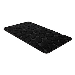 RUGSX Tapis de salle de bain SUPREME STONES, des pierres, antidérapant, doux - noir 50x80 cm