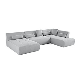 Lisa Design Onyx - canapé panoramique modulable d'angle droit - 7 places - en tissu mailles 3D Onyx - canapé panoramique modulable d'angle droit - 7 places - en tissu mailles 3D - Gris clair