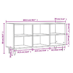 vidaXL Meuble TV noir 103,5x30x50 cm bois d'ingénierie pas cher