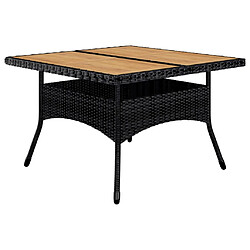 Avis Salle à dîner de jardin 9 pcs,Table et chaise à manger Résine tressée et acacia Noir -MN85862