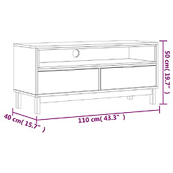 vidaXL Meuble TV FLAM 110x40x50 cm bois massif de pin pas cher