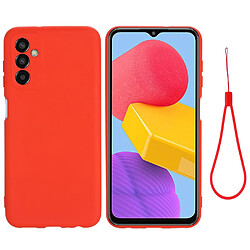 Coque en silicone anti-rayures avec sangle pour votre Samsung Galaxy M13 4G - rouge