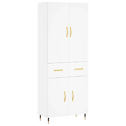 vidaXL Buffet haut Blanc 69,5x34x180 cm Bois d'ingénierie