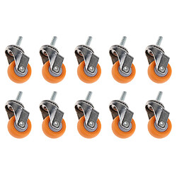 roues pivotantes de tige de pivot pour les chariots industriels 1.5inch 10pcs