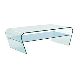 Avis Vente-Unique Table basse - Verre trempé - Tablette bleue laquée - KELLY