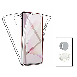 PHONECARE Kit Coque 3x1 360° Impact Protection + 1 GripHolder + 1 Support GripHolder Blanc pour Samsung Galaxy A34 5G - Transparent/Blanc