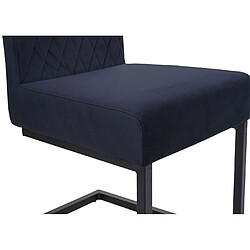 Acheter Mendler Lot de 2 chaises cantilever HWC-L15, chaise visiteur velours acier époxy ~ anthracite-bleu