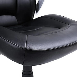 SONGMICS Fauteuil de sport Racing, avec siège épais et fonction d'inclinaison, Chaise pour ordinateur, hauteur réglable simili cuir Noir OBG62B pas cher