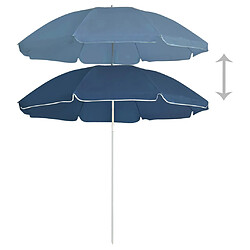 vidaXL Parasol d'extérieur avec mât en acier Bleu 180 cm