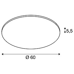 Acheter Plafonnier intérieur SLV PANEL 60, rond, blanc, LED, 42W, 3000K, variable