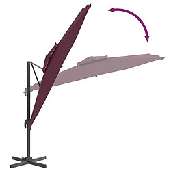 Helloshop26 Parasol meuble de jardin cantilever à double toit 400 x 300 cm bordeaux rouge 02_0008156 pas cher