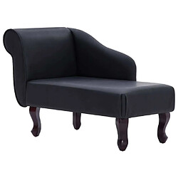 vidaXL Chaise longue Noir Similicuir