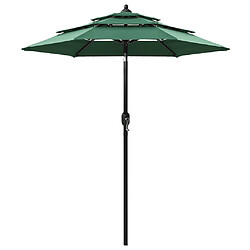 ComfortXL Parasol à 3 Niveaux Avec Mât En Aluminium Vert 2 M