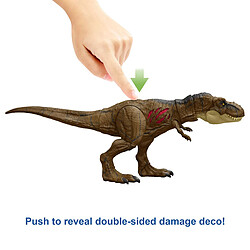 Mattel Dinosaure Articulé Tyrannosaurus Rex Extreme Damage Jurassic World avec Son Multicolore