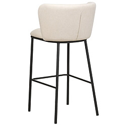 Acheter Beliani Tabouret de bar Set de 2 Tissu Blanc cassé MINA