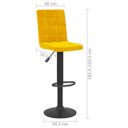 vidaXL Tabourets de bar lot de 2 jaune moutarde velours pas cher