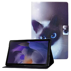 Etui en PU fermeture magnétique avec porte-cartes Visage de chat pour votre Samsung Galaxy Tab A8 (2021) SM-X200/SM-X205