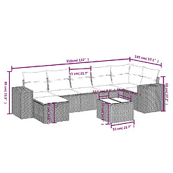 Avis Maison Chic Ensemble Tables et chaises d'extérieur 8 pcs avec coussins,Salon de jardin noir résine tressée -GKD630544