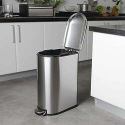 Kitchen Move Poubelle de cuisine à pédale FULLER Argent Acier inoxydable 40 L pas cher