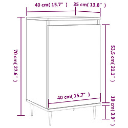 vidaXL Buffets 2 pcs noir 40x35x70 cm bois d’ingénierie pas cher