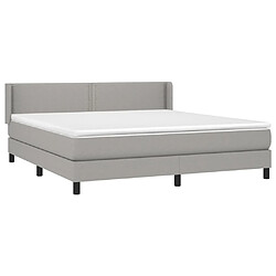 Avis Maison Chic Structures de lit + matelas,Lit à sommier tapissier avec matelas Gris clair 160x200cm Tissu -MN52974