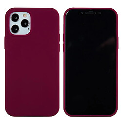 Coque en silicone couleur unie rouge vin pour votre Apple iPhone 13 Pro Max 6.7 pouces