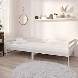 Maison Chic Lit de jour avec matelas, Lit de repos Lit d'invité pour Salon Chambre,Canapé-lit 90x200 cm Blanc Bois de pin massif -MN35730