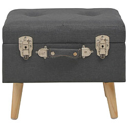 Helloshop26 Banquette pouf tabouret meuble tabouret de rangement 40 cm gris foncé tissu 3002158