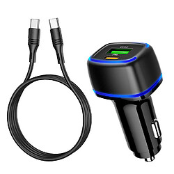 Chargeur voiture USB + Type C - NOIR QC 3.0 PD 20W 3A pour Samsung A53 / A54 / S21 / S22 / S23 / Plus / Ultra Little Boutik®