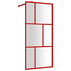 Maison Chic Paroi de douche | Écran de douche | Cloison de douche avec verre ESG transparent rouge 90x195 cm -GKD45546