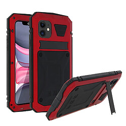 Avizar Coque iPhone 11 Aluminium Silicone Support Vidéo Tank Series Rouge