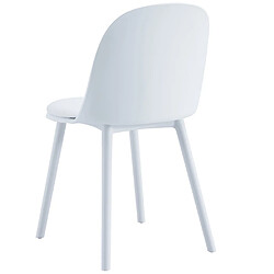 Acheter Pegane Lot de 4 chaises de salle à manger en polypropylène et simili-cuir coloris blanc - Longueur 45 x profondeur 55,50 x hauteur 80 cm