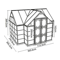 Serre de jardin 10.1m² gris - 702422 - PALRAM